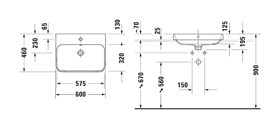 Duravit - Happy D.2 - Mosdó - 2360606160 – 2. kép