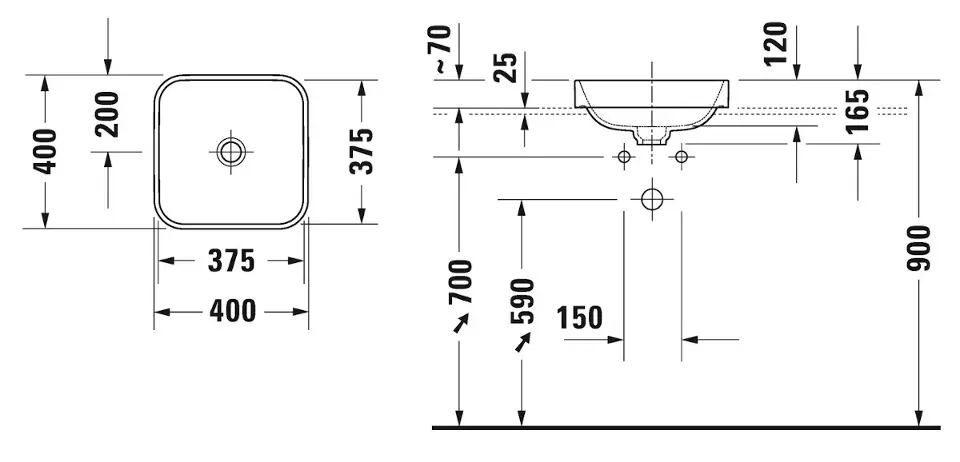 Duravit - Happy D.2 Plus - Mosdó - 2359400000 – 2. kép