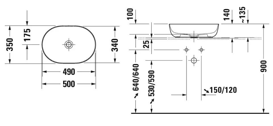 Duravit - Luv - Mosdó - 03795000001 – 2. kép