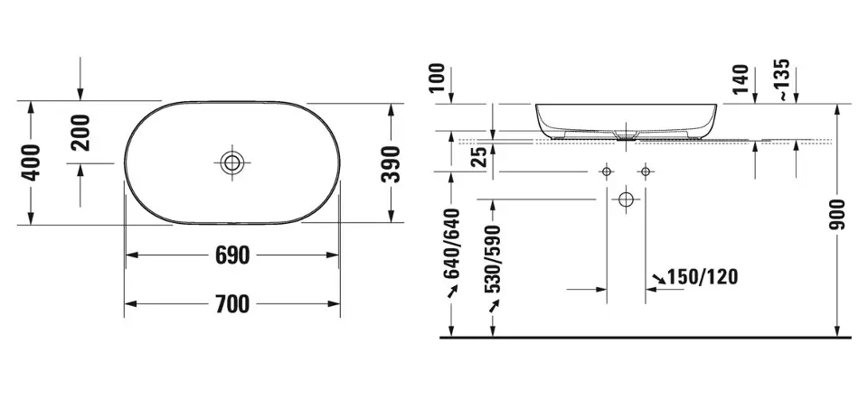 Duravit - Luv - Mosdó - 0379702300 – 2. kép