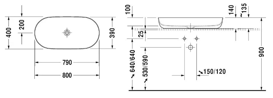 Duravit - Luv - Mosdó - 03798000001 – 2. kép