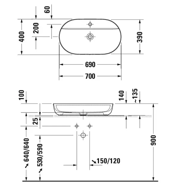 Duravit - Luv - Mosdó - 0380702300 – 2. kép