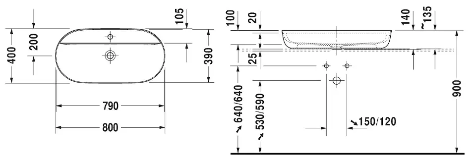 Duravit - Luv - Mosdó - 0380800000 – 2. kép