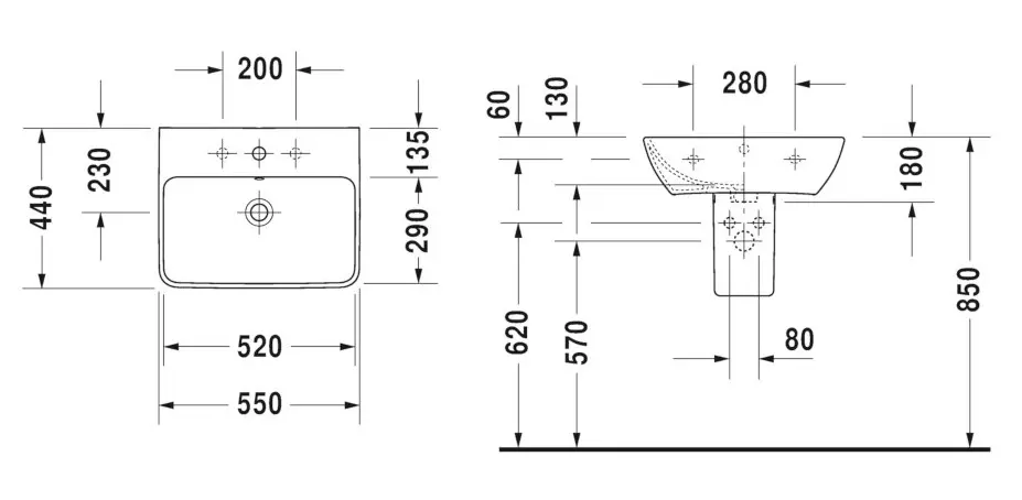 Duravit - ME by Starck - Mosdó - 2335550000 – 2. kép