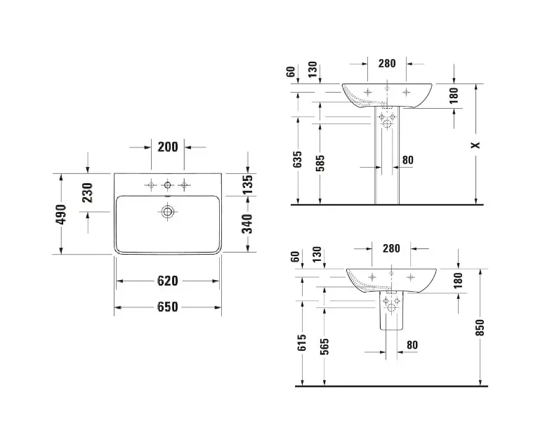 Duravit - ME by Starck - Mosdó - 233565AA00 – 2. kép