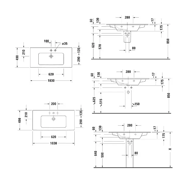 Duravit - ME by Starck - Mosdó - 233610AA60 – 2. kép