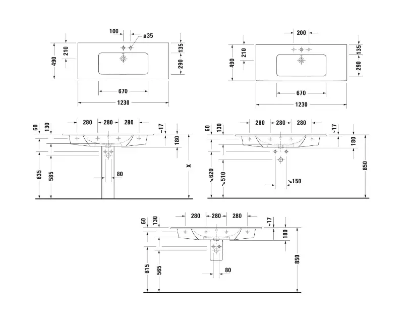 Duravit - ME by Starck - Mosdó - 233612AA00 – 2. kép