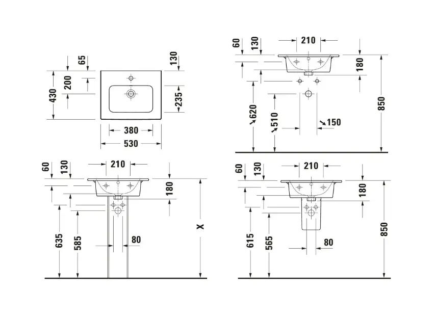 Duravit - ME by Starck - Mosdó - 233653AC00 – 2. kép
