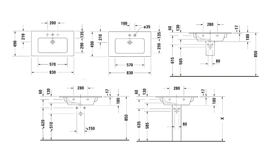 Duravit - ME by Starck - Mosdó - 233683AC60 – 2. kép
