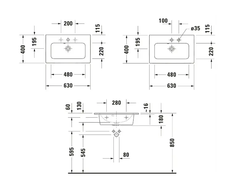 Duravit - ME by Starck - Mosdó - 234263AC00 – 2. kép