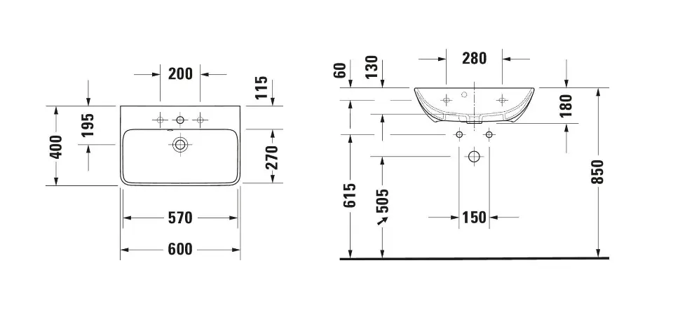 Duravit - ME by Starck - Mosdó - 234360AA00 – 2. kép