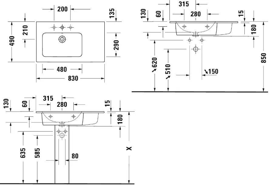 Duravit - ME by Starck - Mosdó - 2345833200 – 2. kép