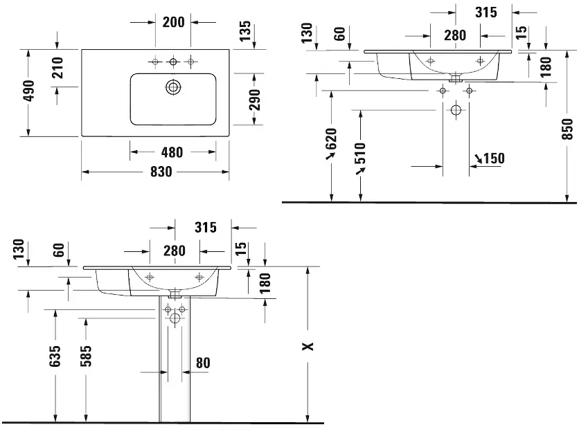 Duravit - ME by Starck - Mosdó - 23468332001 – 2. kép
