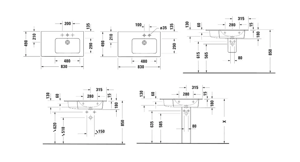 Duravit - ME by Starck - Mosdó - 234683AA00 – 2. kép