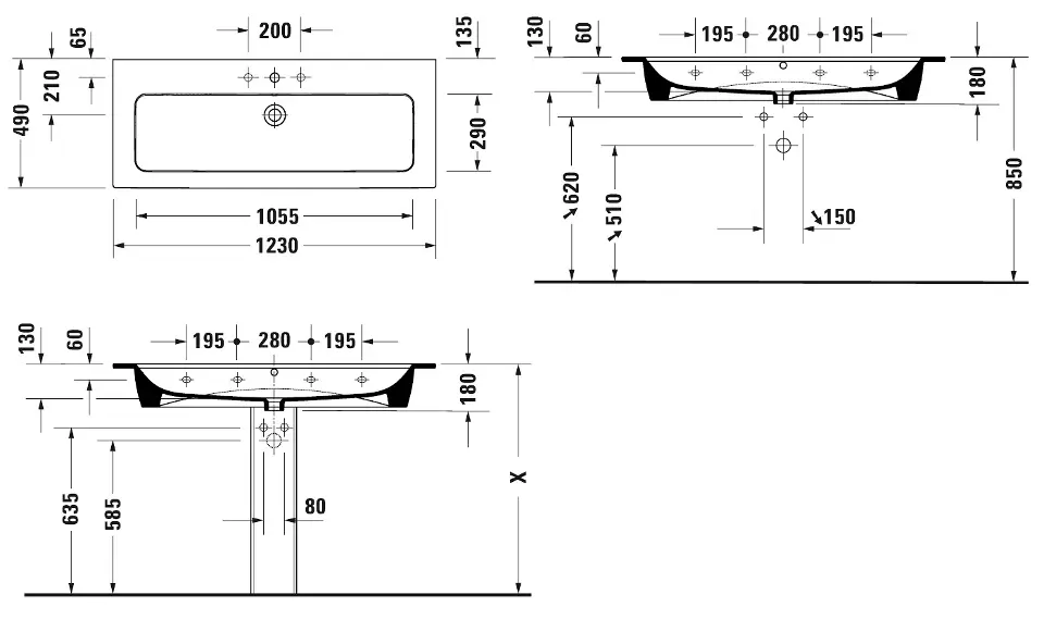 Duravit - ME by Starck - Mosdó - 2361120000 – 2. kép