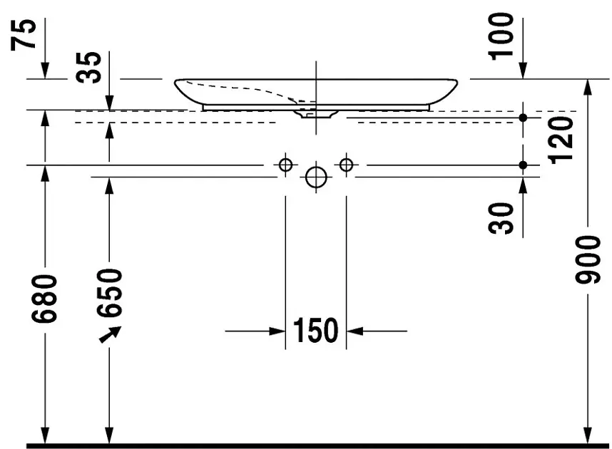 Duravit - Puravida - Mosdó - 0370700000 – 3. kép