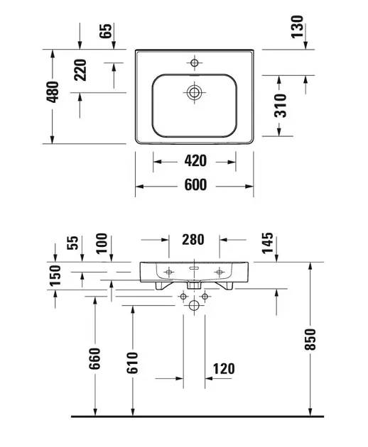 Duravit - Soleil by Starck - Mosdó - 2377600000 – 2. kép