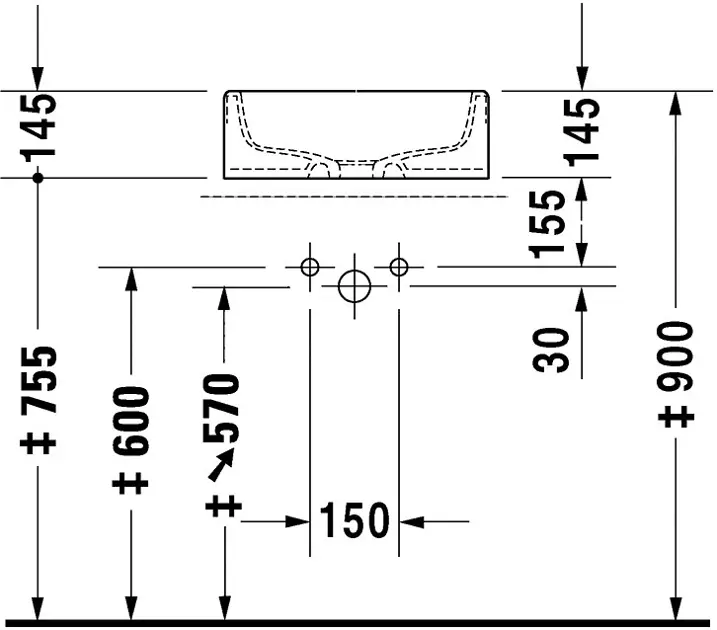Duravit - Starck 1 - Mosdó - 0445460000 – 3. kép