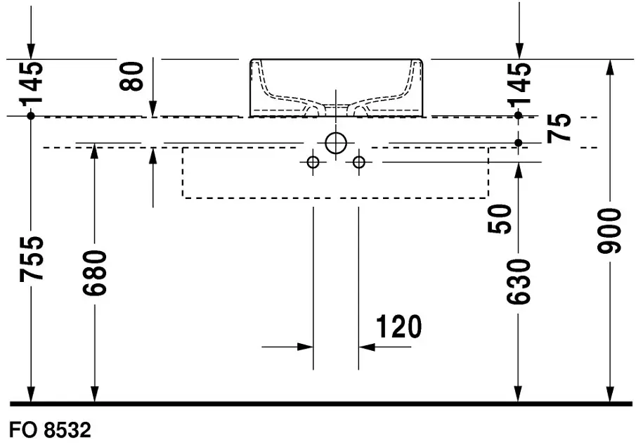 Duravit - Starck 1 - Mosdó - 0445460000 – 4. kép