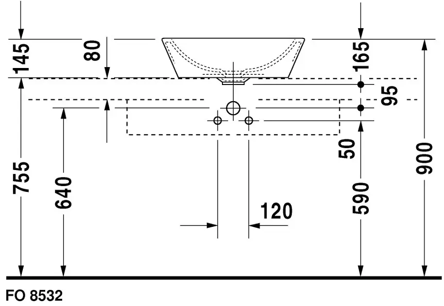 Duravit - Starck 1 - Mosdó - 04475300001 – 5. kép