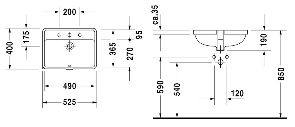 Duravit - Starck 3 - Mosdó - 03024900001 – 2. kép