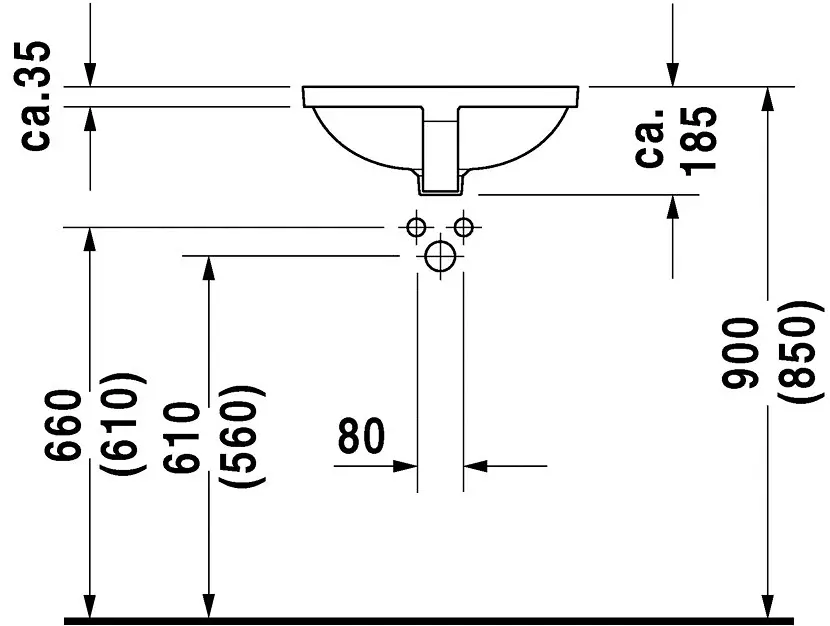 Duravit - Starck 3 - Mosdó - 0305430000 – 3. kép