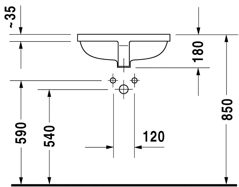Duravit - Starck 3 - Mosdó - 03054900001 – 3. kép