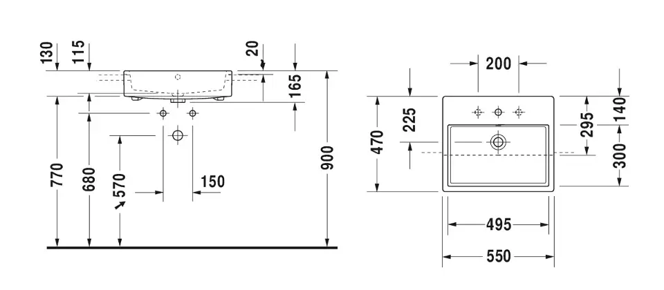 Duravit - Vero Air - Mosdó - 03825500001 – 2. kép