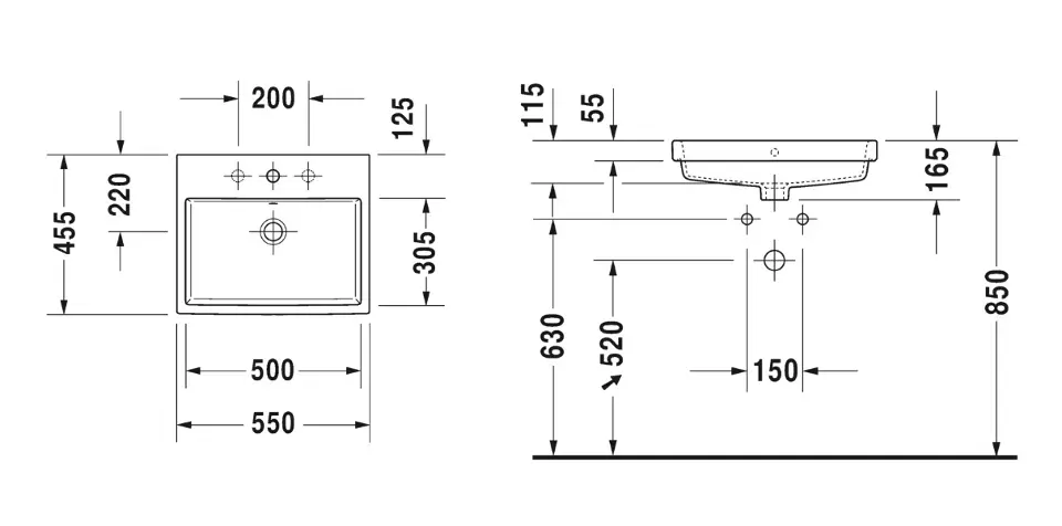 Duravit - Vero Air - Mosdó - 03835500001 – 2. kép