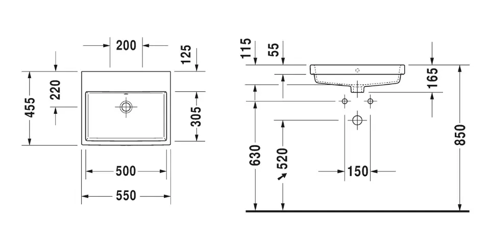 Duravit - Vero Air - Mosdó - 0383550060 – 2. kép