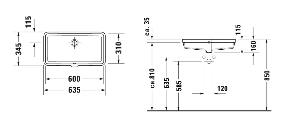 Duravit - Vero Air - Mosdó - 03846000001 – 2. kép