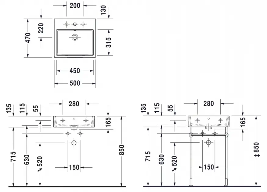 Duravit - Vero Air - Mosdó - 2350500000 – 2. kép