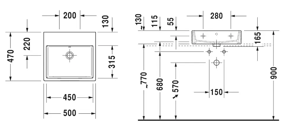 Duravit - Vero Air - Mosdó - 23505000281 – 2. kép