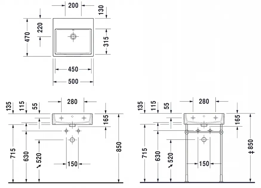 Duravit - Vero Air - Mosdó - 2350500060 – 2. kép
