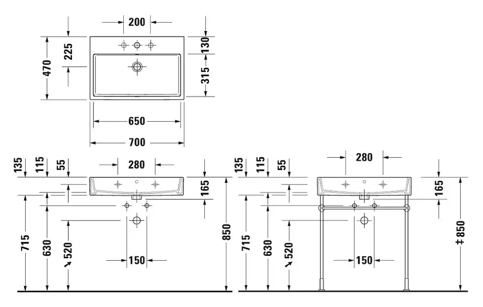 Duravit - Vero Air - Mosdó - 23507000001 – 2. kép