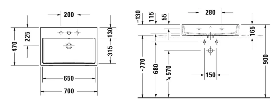 Duravit - Vero Air - Mosdó - 23507000271 – 2. kép