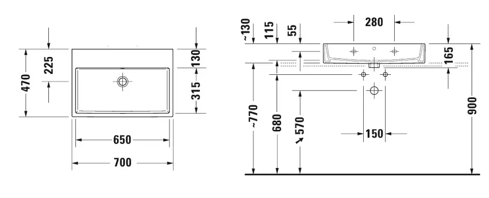 Duravit - Vero Air - Mosdó - 2350700028 – 2. kép