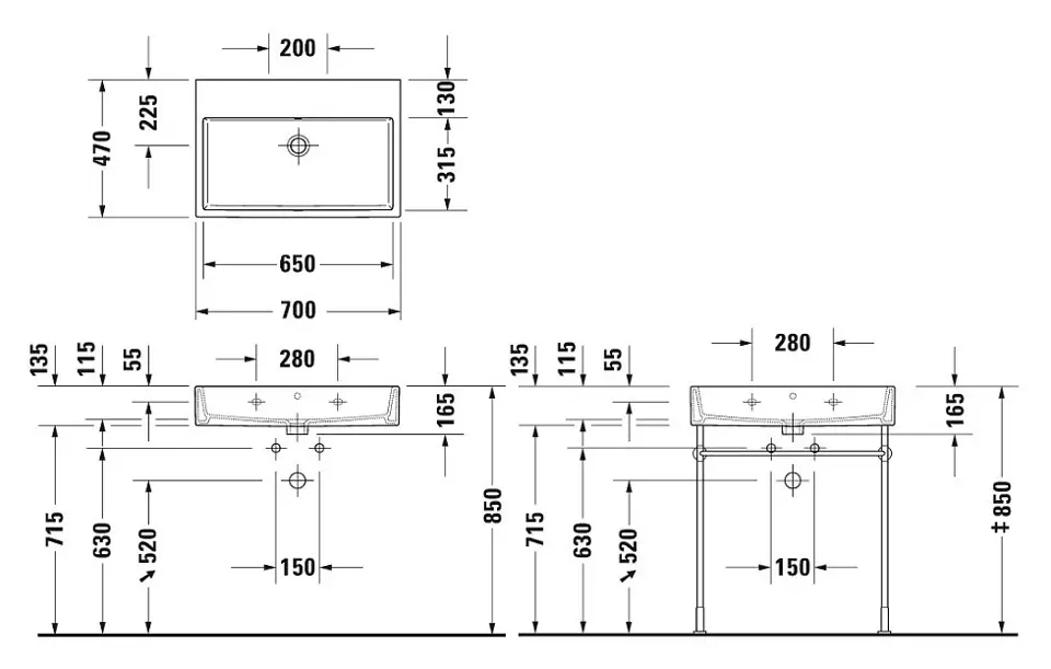 Duravit - Vero Air - Mosdó - 2350700070 – 2. kép