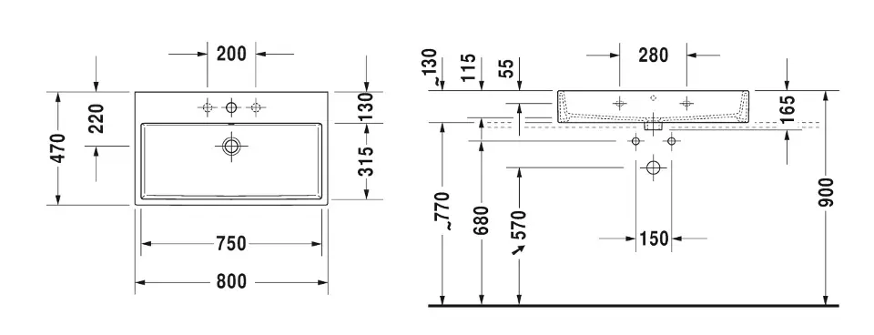 Duravit - Vero Air - Mosdó - 2350800027 – 2. kép