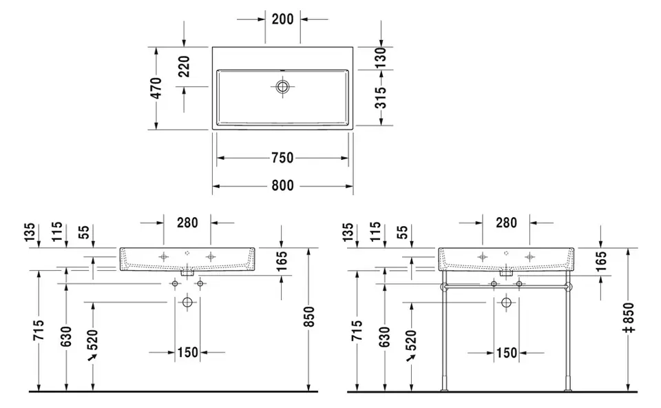 Duravit - Vero Air - Mosdó - 2350800070 – 2. kép