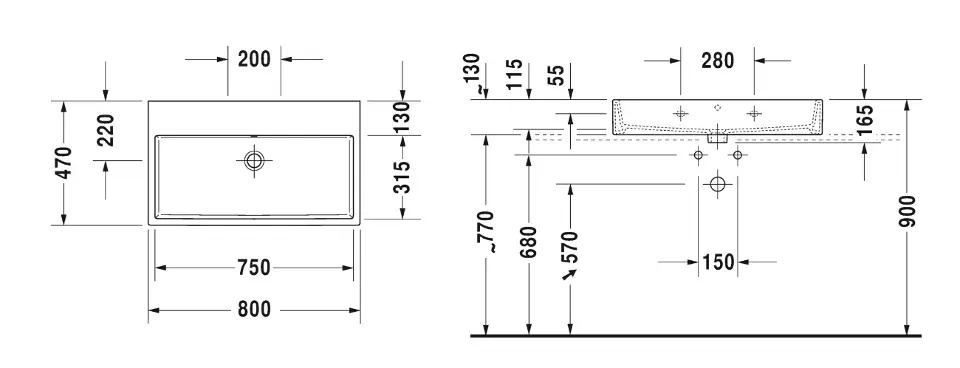 Duravit - Vero Air - Mosdó - 2350800079 – 2. kép