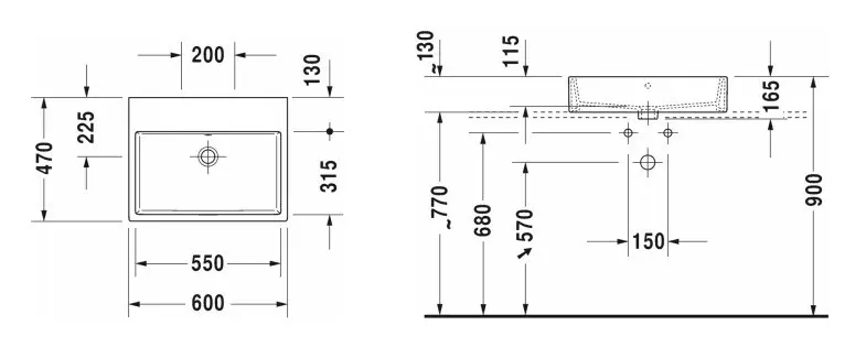 Duravit - Vero Air - Mosdó - 2352600060 – 2. kép