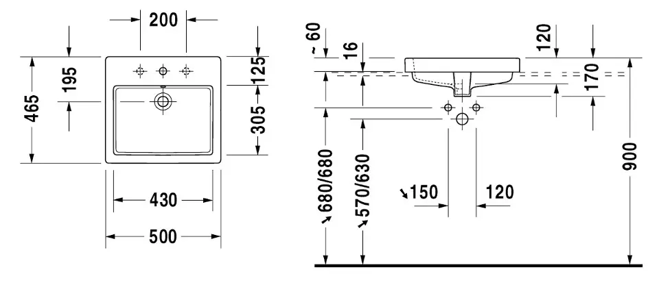 Duravit - Vero - Mosdó - 0315500000 – 2. kép