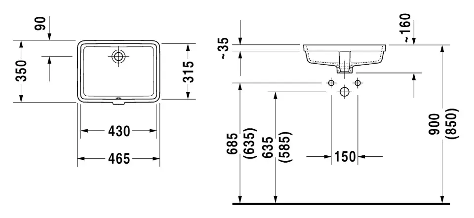 Duravit - Vero - Mosdó - 03304300001 – 2. kép