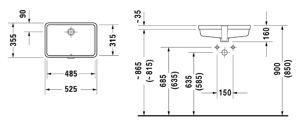 Duravit - Vero - Mosdó - 03304800001 – 2. kép