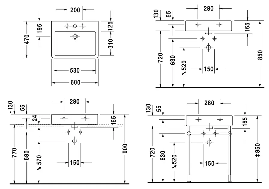 Duravit - Vero - Mosdó - 04546000271 – 2. kép