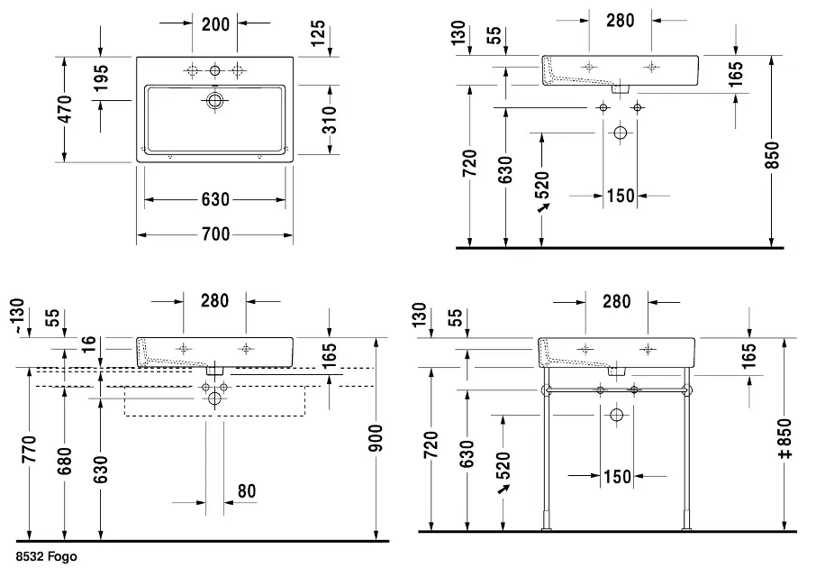 Duravit - Vero - Mosdó - 04547000001 – 2. kép