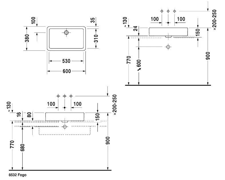 Duravit - Vero - Mosdó - 0455600000 – 2. kép