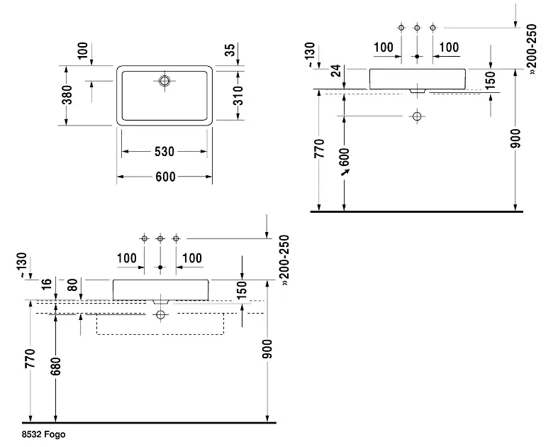 Duravit - Vero - Mosdó - 04556000001 – 2. kép