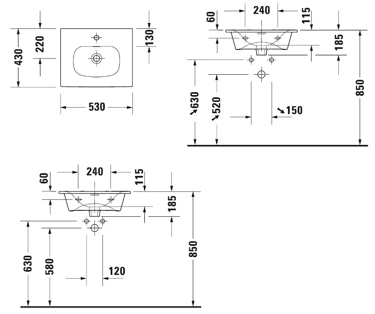 Duravit - Viu - Mosdó - 2344530000 – 2. kép